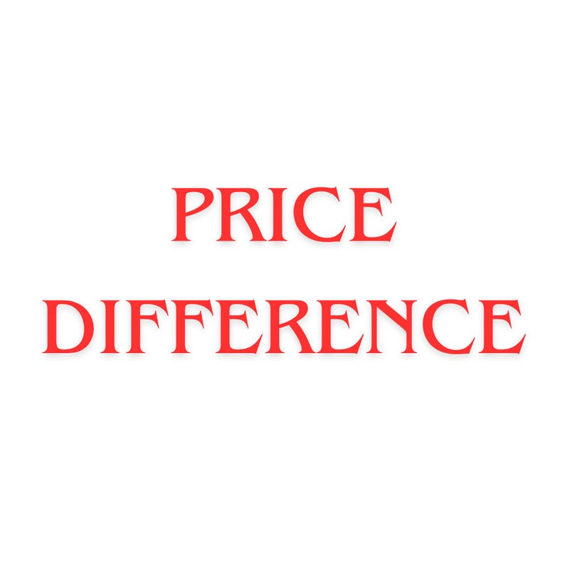 May include: The text PRICE DIFFERENCE is displayed in a bold, red, serif font against a plain white background. The word PRICE is positioned above the word DIFFERENCE, both centered horizontally in the frame with clear, legible lettering.