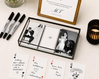 Custom Wedding Guest Book, Blank Playing Cards for writing, Wedding Gift, Photo Playing cards