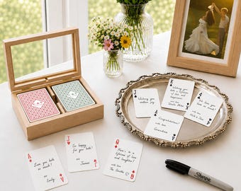 Personalized Guest Book Playing Cards, Blank Playing Cards, Wedding gift