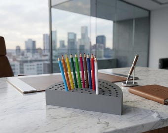 Customizable Pencil Pen Holder Desk Organizer, Personalized Wooden Style Stationery Stand, Teacher Gift, Kids Art Supply Storage