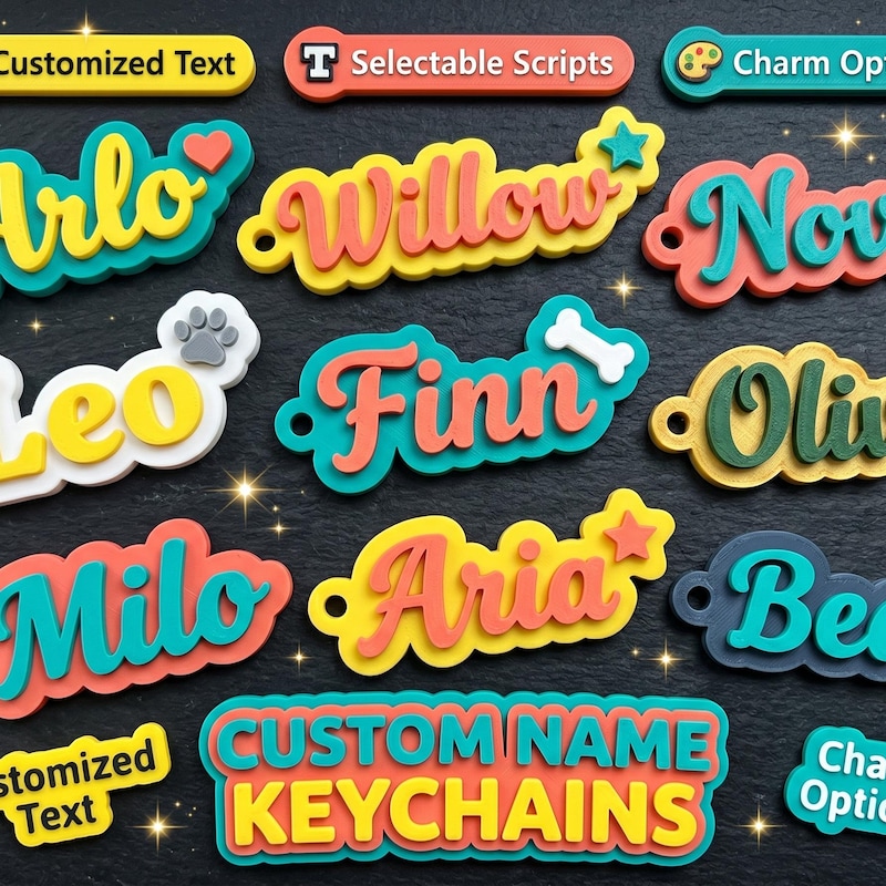 Custom 3d Print Keychains - Etsy