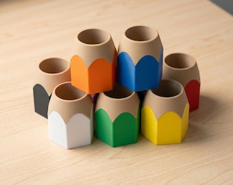 Färgglad pennhållare, 3D, söt skrivbordsdekor, pennkopp för barnkontor, modern minimalistisk kontorsförvaring, presentidé för lärare