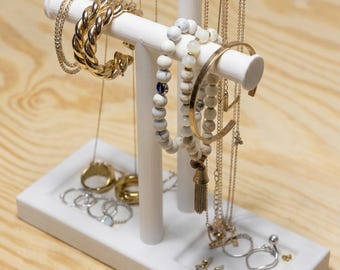 Smyckesställ 3D STL-fil minimalistisk halsbandshållare armbandsorganisatör ringdisplay utskrivbar sminkdekor nedladdning