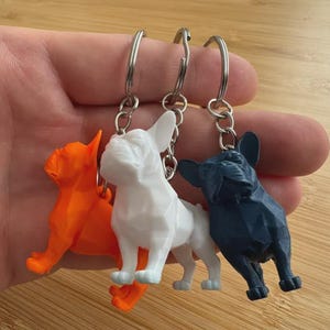 French Bulldog Keychain, 3D Printed Dog Keyring, Frenchie Gift, Cute Bulldog Bag Charm, Puppy Lover Accessory