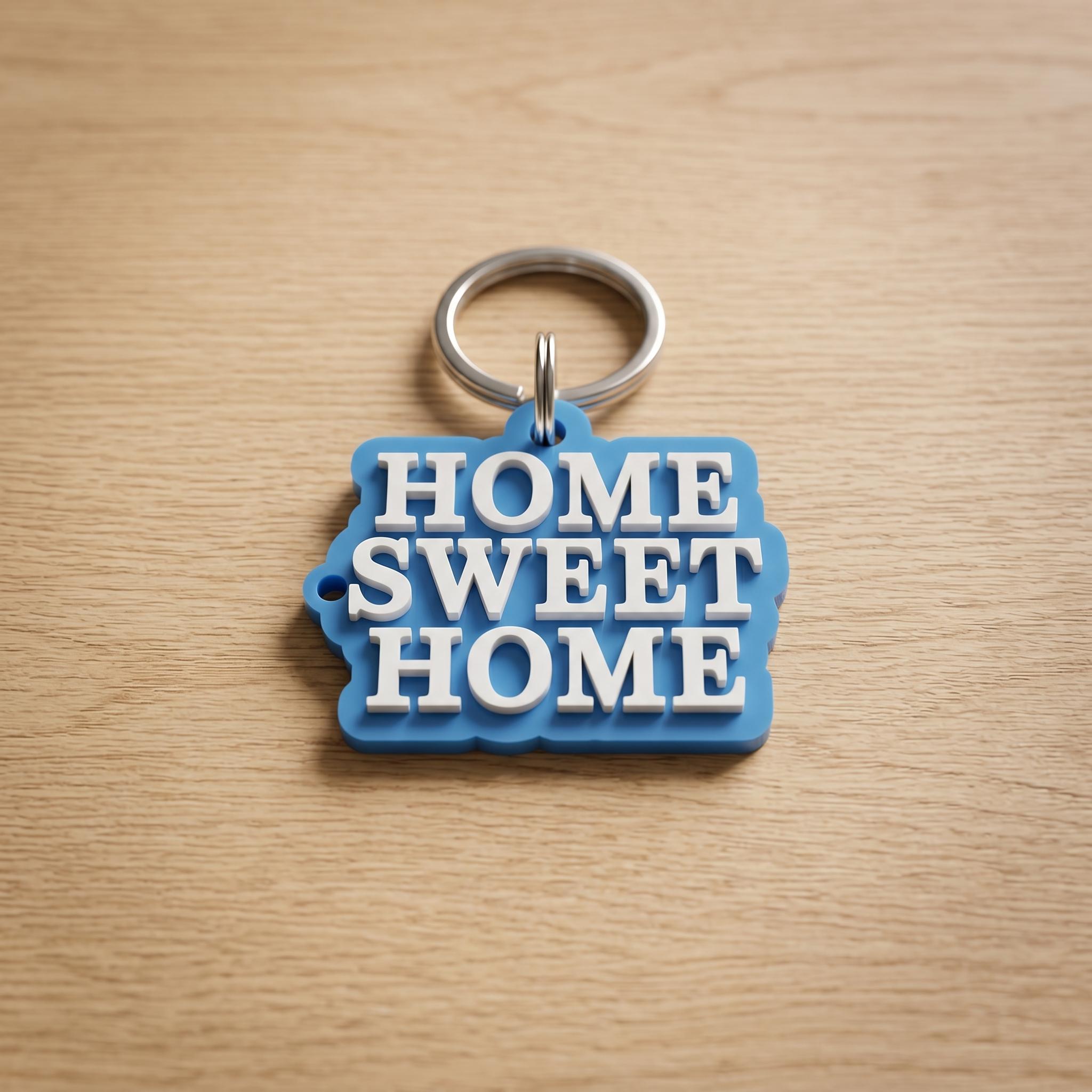 Custom Text Key Chain Custom Name Keychain STL Parametric File, Personalized Text Keyring 3D ...