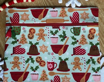 Christmas Baking Cross Stitch Project Bag / Pattern Keeper