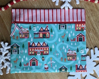 Cross Stitch Project Bag / Pattern Keeper Christmas Santa’s Village