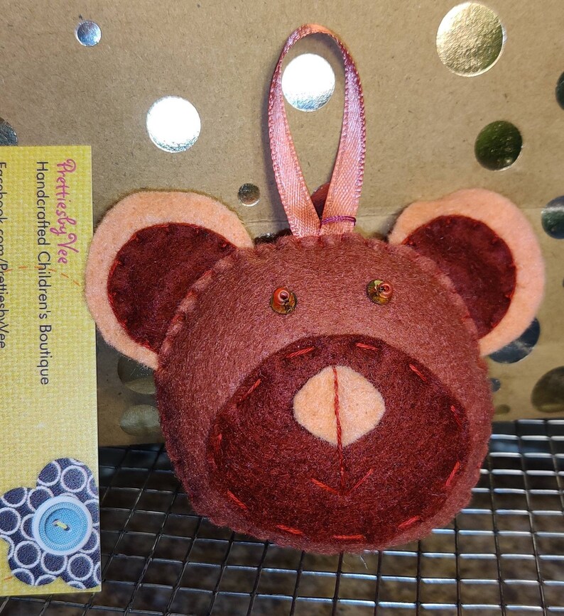 Teddy Bear Felt Ornament Style 2 Etsy