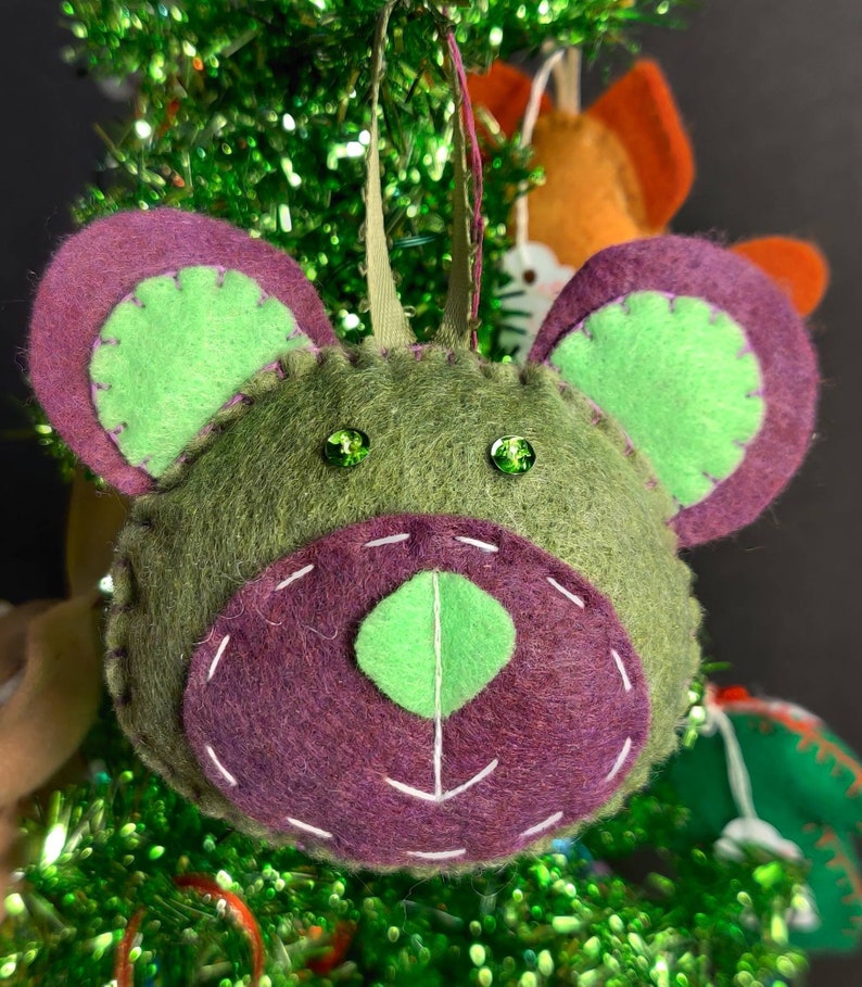Teddy Bear Felt Ornament Style 2 Etsy