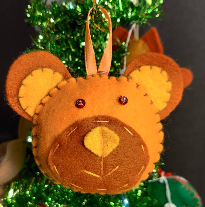Teddy Bear Felt Ornament Style 2 Etsy