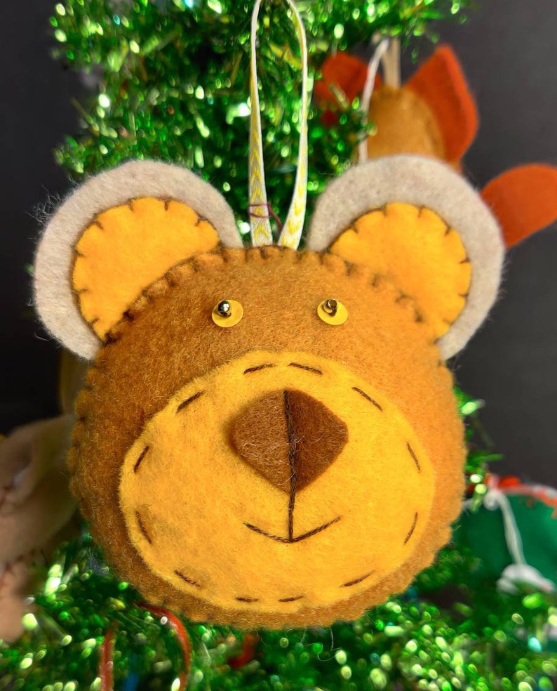 Teddy Bear Felt Ornament Style 2 Etsy