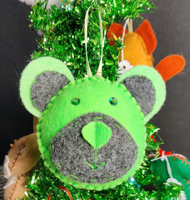 Teddy Bear Felt Ornament Style 2 Etsy