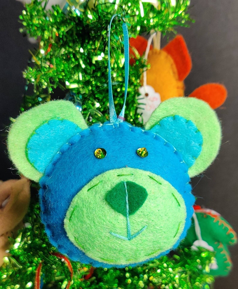 Teddy Bear Felt Ornament Style 2 Etsy