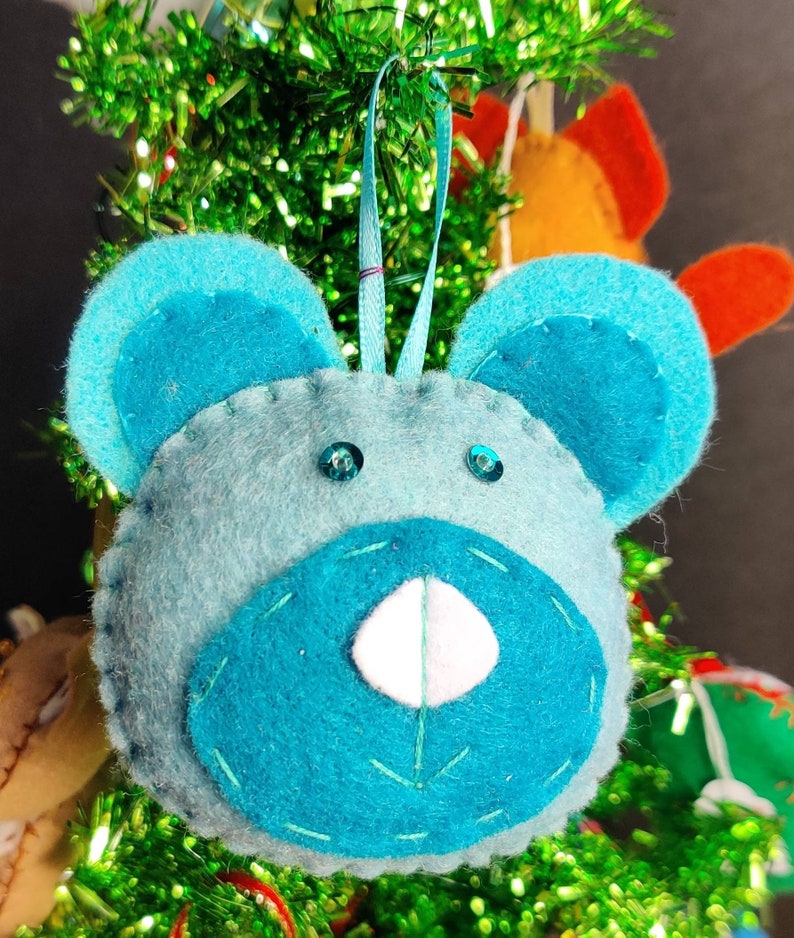 Teddy Bear Felt Ornament Style 2 Etsy