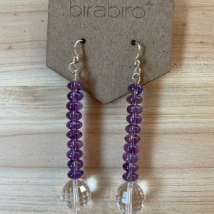 Birabiro Amethyst and Sterling Silver Dangle Earring