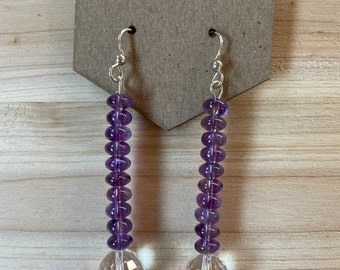 Amethyst and Sterling Silver Dangle Earring