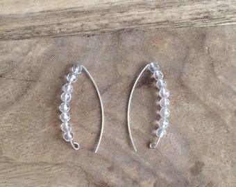 Rock crystal silver earrings