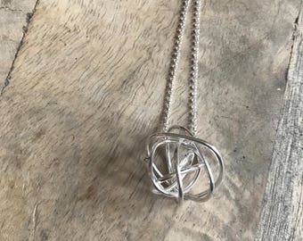 Alem  Necklace - Sterling Silver Sculptural Necklace on an 18" chain