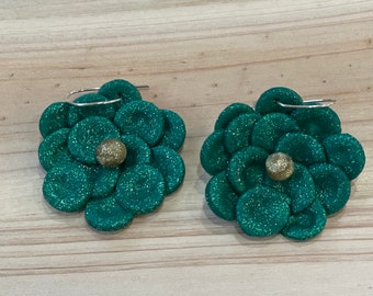 Brilliant Green Polymer Clay Earrings