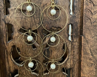 Brass Earrings with Sterling Silver Ear Wire