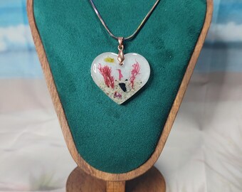 Shetland Beach Necklace - made using real sand, seaweed and shells