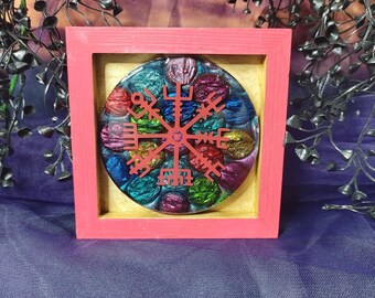 Wooden Framed Resin Nordic Compass