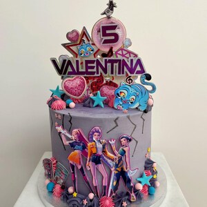 K-Pop Cake Topper, Personalised Girl KPop, Personalised Kpop cake, Korean Idol Theme, Music Disco, Custom Name Age, Kpop Fan, KPop Girl image 7