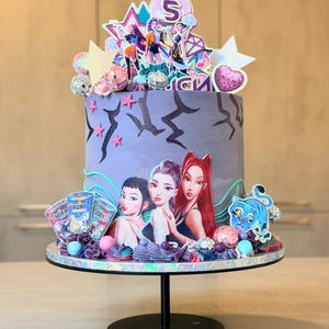 K-Pop Cake Topper, Personalised Girl KPop, Personalised Kpop cake, Korean Idol Theme, Music Disco, Custom Name Age, Kpop Fan, KPop Girl image 14