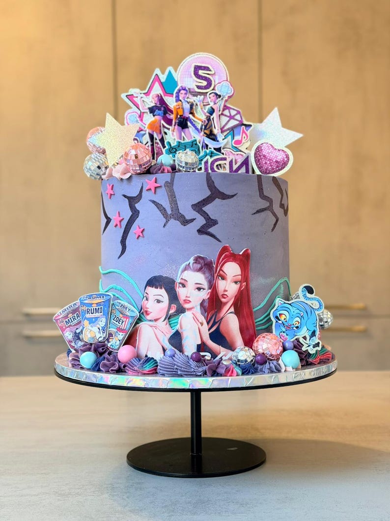 K-Pop Cake Topper, Personalised Girl KPop, Personalised Kpop cake, Korean Idol Theme, Music Disco, Custom Name Age, Kpop Fan, KPop Girl image 14