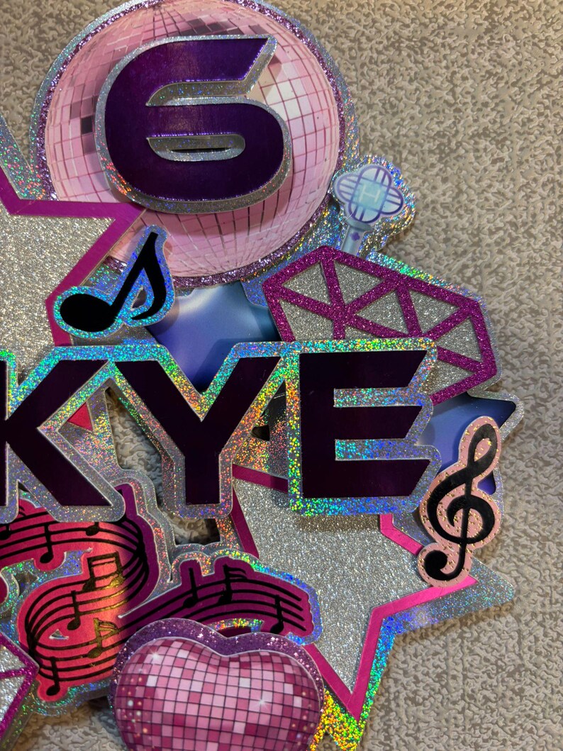 K-Pop Cake Topper, Personalised Girl KPop, Personalised Kpop cake, Korean Idol Theme, Music Disco, Custom Name Age, Kpop Fan, KPop Girl image 17