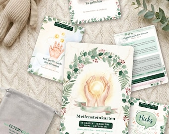 TCM Pregnancy Milestone Cards, 53 Cards Weeks 1-40, Pregnancy Weekly Charts, Baby Bump Photo Cards, Gift for Mom