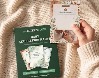 Baby Akupressur Karten PDF | Affirmationskarten | 20 Karten | 18 Griffe | Soforthilfe Koliken Schlaf Zahnen | Reflexzonen | Download