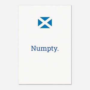 Numpty skotsk språkposter