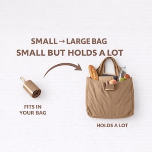 Foldable Tote Bag Keychain, Reusable Shopping Carrier, Parachute Fabric Grocery Bag