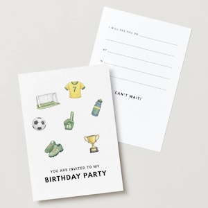 Soccer Birthday Party Invitation | Football Ball Price Win Pitch Goal Score | Boy Birthday Party Celebration | Digital Printable Download