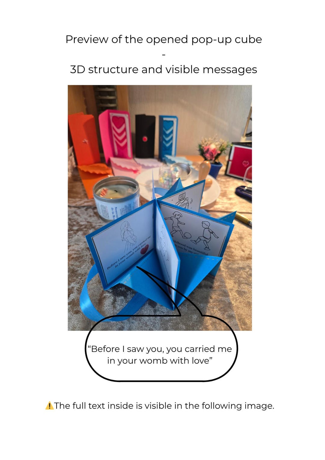 Handmade 3D Pop-up Cube Card – Surprise Greeting With Personalized ...