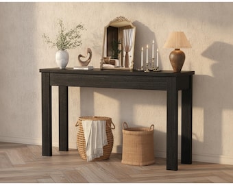Mesa consola de estilo rústico con estante de almacenamiento / Mesa auxiliar rústica para recibidor