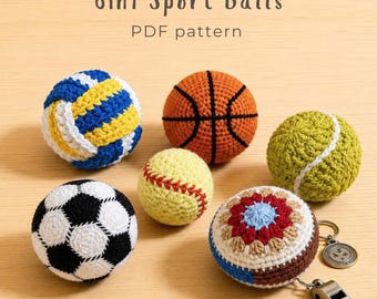 Hacky Sack Sports Ball Crochet Pattern, Basketball, Tennis, Football Crochet, Toy For Cat, Beginner Crochet Ball Pattern (Digital Download)