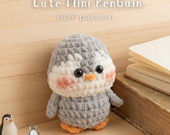 Mini Penguin Crochet Pattern, Cute Amigurumi Penguin Pattern, Stuffed Animal Pattern, Unique Crochet Gift, Handmade Toys (Digital Download)