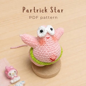 Rosa sjöstjärna virkmönster, bilhängande berlock, amigurumi plyschmönster, backspegeldekor, unik virkgåva (digital nedladdning)