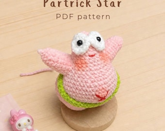 Modèle de crochet étoile de mer rose, breloque à suspendre à la voiture, modèle de peluche amigurumi, décoration pour rétroviseur, cadeau unique au crochet (téléchargement numérique)
