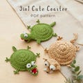 Bundle Crocodile, Squirrel And Lizard Popping Coaster Crochet Pattern, Amigurumi Mug Rug, Handmade Cup Holder, Desk Decor (Digital Download)