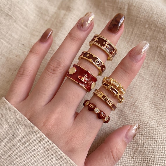 Vintage Red Ring | Christmas Adjustable Statement Ring | Retro Jewelry Gift