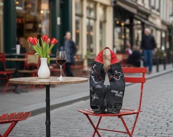 Denim tote bag:  I can Upcycled hobo bag- Graduation or Life Milestone gift
