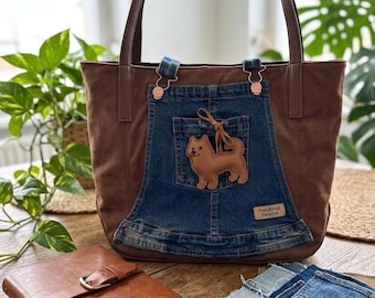 Denim Hobo bag- Farmer denim and suede