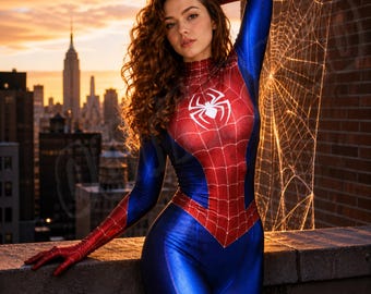 Superhero Cosplay Costume, Women Spider-man Bodysuit, Party Outfit