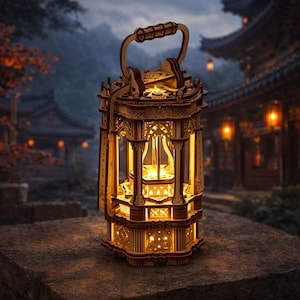 Tang Dynasty Wooden Lantern Puzzle | Light-up Chinese Style Night