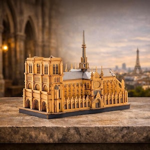 Notre-Dame de Paris 3D Holzpuzzle | Gotische Kathedrale DIY Modell