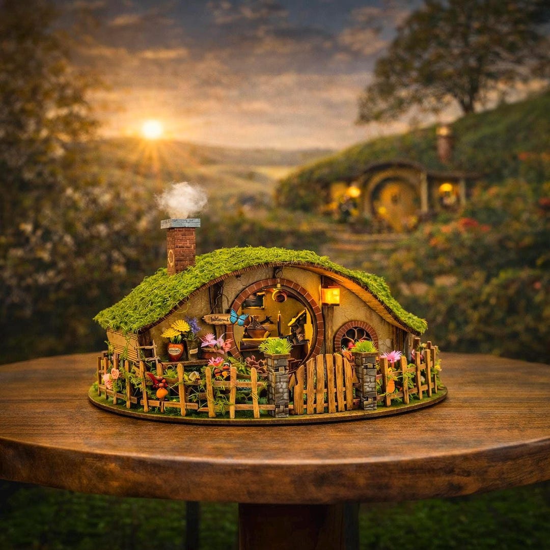 DIY Miniature Cottage Kit | 3D Wooden Puzzle Dollhouse With LED Lights ...