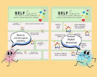 Self Love Poster & Reflection Worksheet | SEL Classroom Decor (Digital Download)